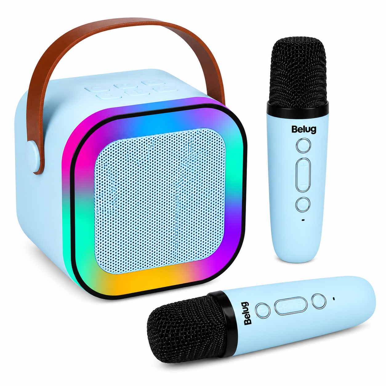 Parlante Bluetooth Karaoke con Luces LED + Micrófono